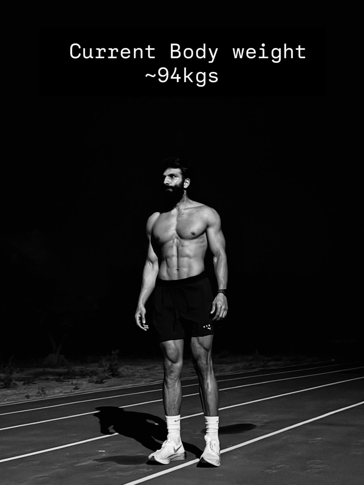 Vikas Yadav on a running track